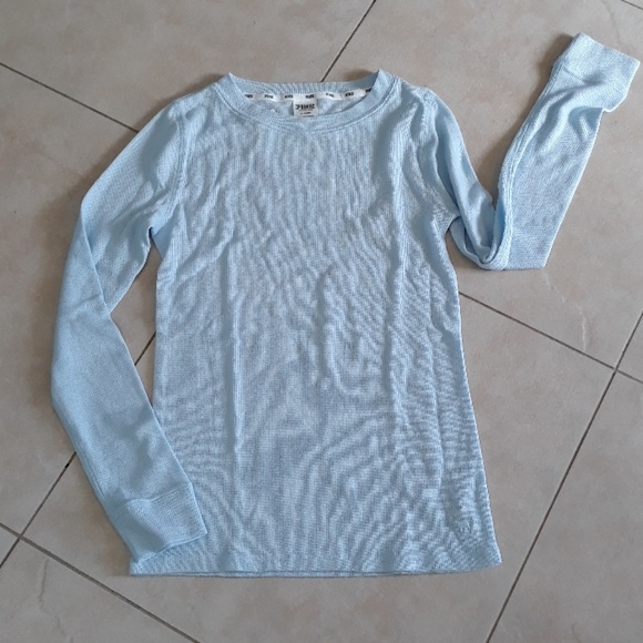 VS PINK soft baby blue thermal top - Picture 8 of 8